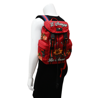GUCCI | L’Aveugle Par Amour Red Canvas Backpack