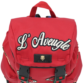 GUCCI | L’Aveugle Par Amour Red Canvas Backpack
