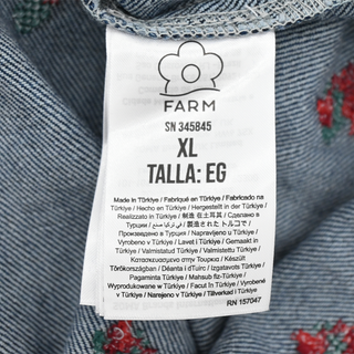 FARM RIO | Flower Embroidered Denim Shirt Jacket