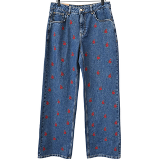 FARM RIO | Flower Embroidered Denim Jeans