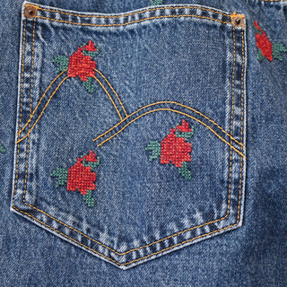 FARM RIO | Flower Embroidered Denim Jeans