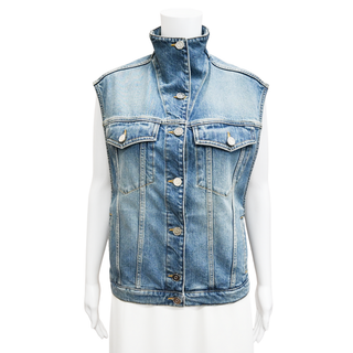 ALAIA | Bleu Vintage Faded Wash Denim Vest
