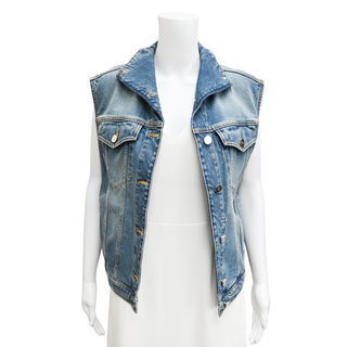 ALAIA | Bleu Vintage Faded Wash Denim Vest