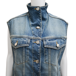 ALAIA | Bleu Vintage Faded Wash Denim Vest