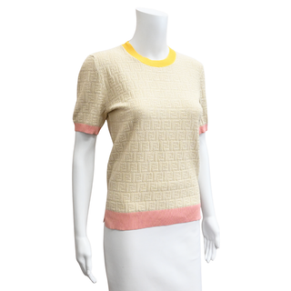 FENDI | Beige FF Jacquard Knit Sweater