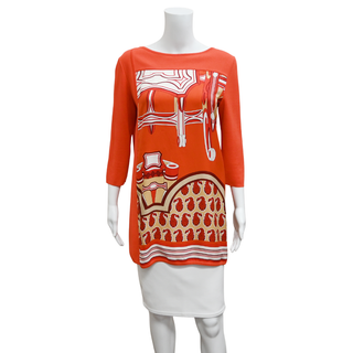 HERMES | Orange Silk Panel Knit Tunic