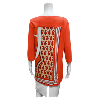 HERMES | Orange Silk Panel Knit Tunic