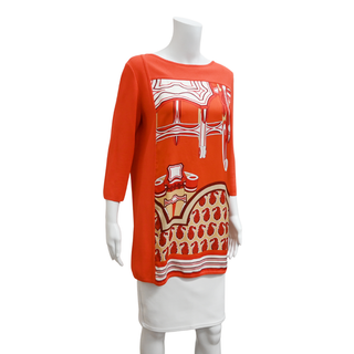 HERMES | Orange Silk Panel Knit Tunic