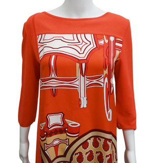 HERMES | Orange Silk Panel Knit Tunic