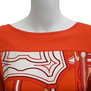 HERMES | Orange Silk Panel Knit Tunic