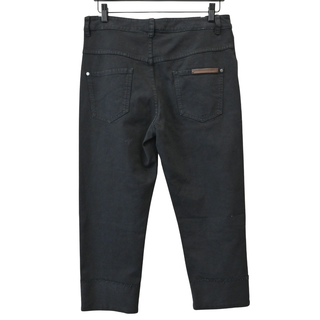 BRUNELLO CUCINELLI | Faded Black Cropped Raw Edge Jeans