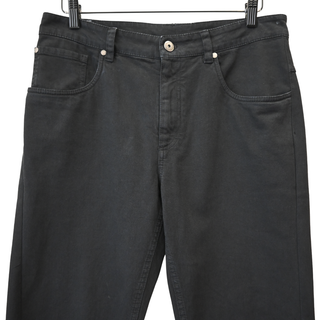 BRUNELLO CUCINELLI | Faded Black Cropped Raw Edge Jeans