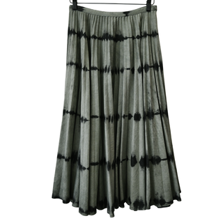 DIOR | Olive & Black Tie-Dye Pleated Midi Skirt