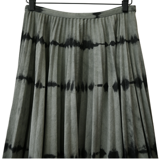 DIOR | Olive & Black Tie-Dye Pleated Midi Skirt