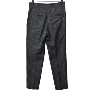 BRUNELLO CUCINELLI | Charcoal Gold Metallic Pinstriped Pants