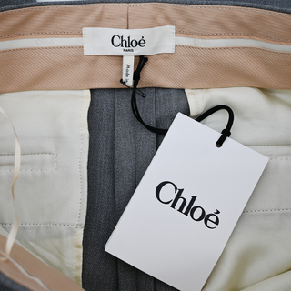 CHLOE | Swan Grey Tailored Wool Trousers