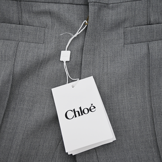 CHLOE | Swan Grey Tailored Wool Trousers