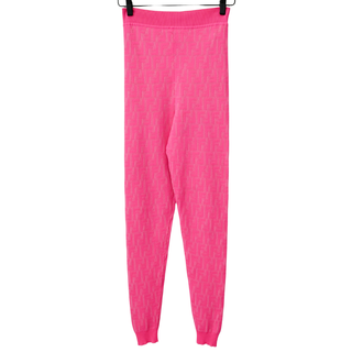 FENDI | Neon Pink FF Monogram Knit Leggings