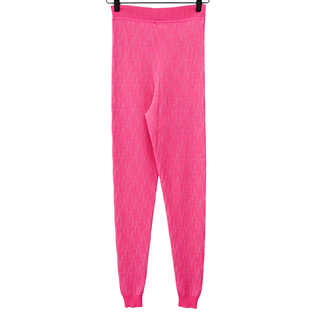 FENDI | Neon Pink FF Monogram Knit Leggings