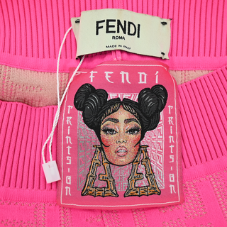 FENDI | Neon Pink FF Monogram Knit Leggings