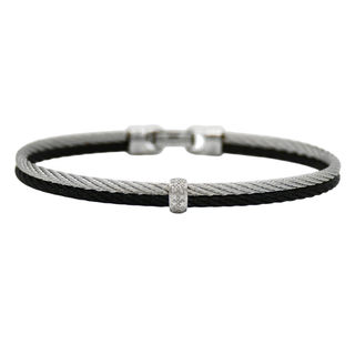 ALOR | Two-Tone Pave Diamond Station Cable Bracelet