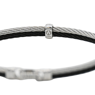 ALOR | Two-Tone Pave Diamond Station Cable Bracelet