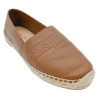 CHRISTIAN DIOR | Tan Leather Logo Espadrilles