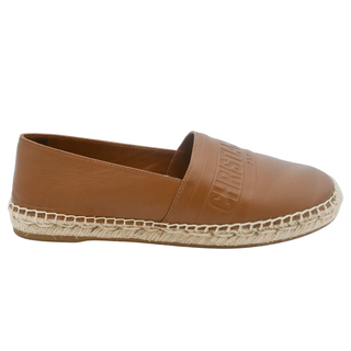 CHRISTIAN DIOR | Tan Leather Logo Espadrilles
