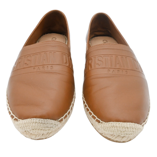 CHRISTIAN DIOR | Tan Leather Logo Espadrilles