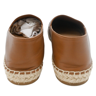 CHRISTIAN DIOR | Tan Leather Logo Espadrilles