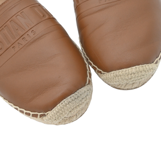 CHRISTIAN DIOR | Tan Leather Logo Espadrilles