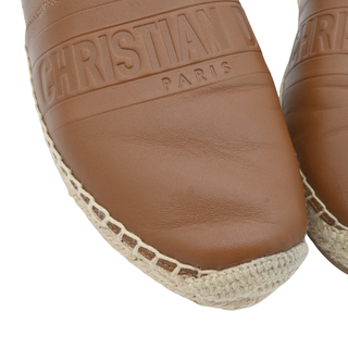CHRISTIAN DIOR | Tan Leather Logo Espadrilles