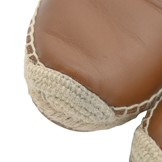 CHRISTIAN DIOR | Tan Leather Logo Espadrilles