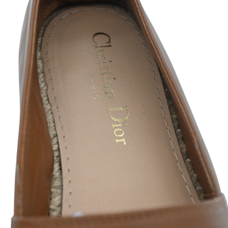 CHRISTIAN DIOR | Tan Leather Logo Espadrilles
