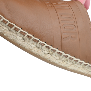 CHRISTIAN DIOR | Tan Leather Logo Espadrilles