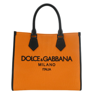 DOLCE & GABBANA | Orange Canvas Edge Shopper Tote