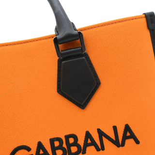 DOLCE & GABBANA | Orange Canvas Edge Shopper Tote