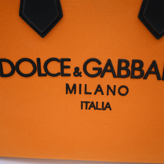 DOLCE & GABBANA | Orange Canvas Edge Shopper Tote