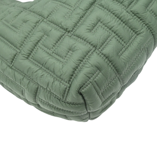 BALMAIN | Green Pillow Monogram Quilted Nylon Hobo Bag