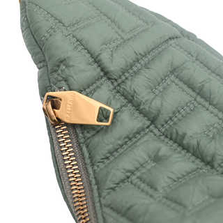 BALMAIN | Green Pillow Monogram Quilted Nylon Hobo Bag