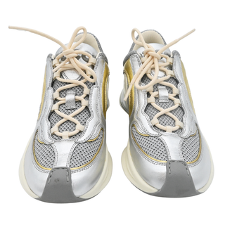 GUCCI | Silver & Gold Metallic Leather Run Sneakers