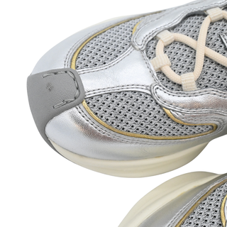 GUCCI | Silver & Gold Metallic Leather Run Sneakers