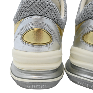 GUCCI | Silver & Gold Metallic Leather Run Sneakers