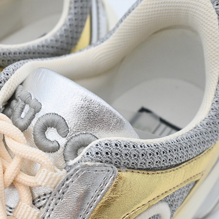 GUCCI | Silver & Gold Metallic Leather Run Sneakers