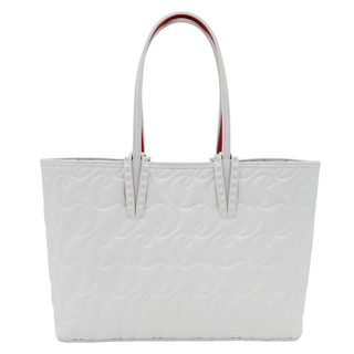 CHRISTIAN LOUBOUTIN | White Nappa Embossed Leather Cabata Tote Bag