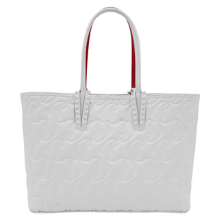 CHRISTIAN LOUBOUTIN | White Nappa Embossed Leather Cabata Tote Bag