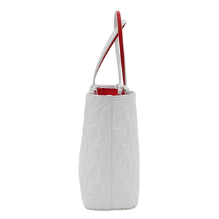 CHRISTIAN LOUBOUTIN | White Nappa Embossed Leather Cabata Tote Bag