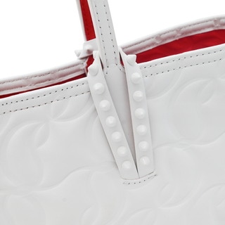 CHRISTIAN LOUBOUTIN | White Nappa Embossed Leather Cabata Tote Bag