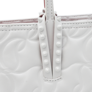 CHRISTIAN LOUBOUTIN | White Nappa Embossed Leather Cabata Tote Bag
