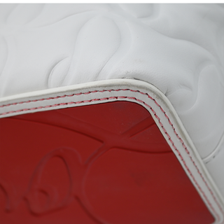 CHRISTIAN LOUBOUTIN | White Nappa Embossed Leather Cabata Tote Bag
